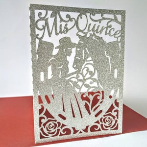 SVG Laser Cut Invitation Template MIS QUINCE Folder Card Cricut Girl Horse Roses Cricut Mexican Quinceanera Charra Card Silhouette Cameo 15 image 10