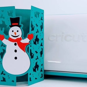 Archivo SVG de CRICUT JOY para tarjetas navideñas de Cricut Joy Muñeco de nieve de feliz Navidad Esta plantilla se puede redimensionar en Silhouette Studio Design Space