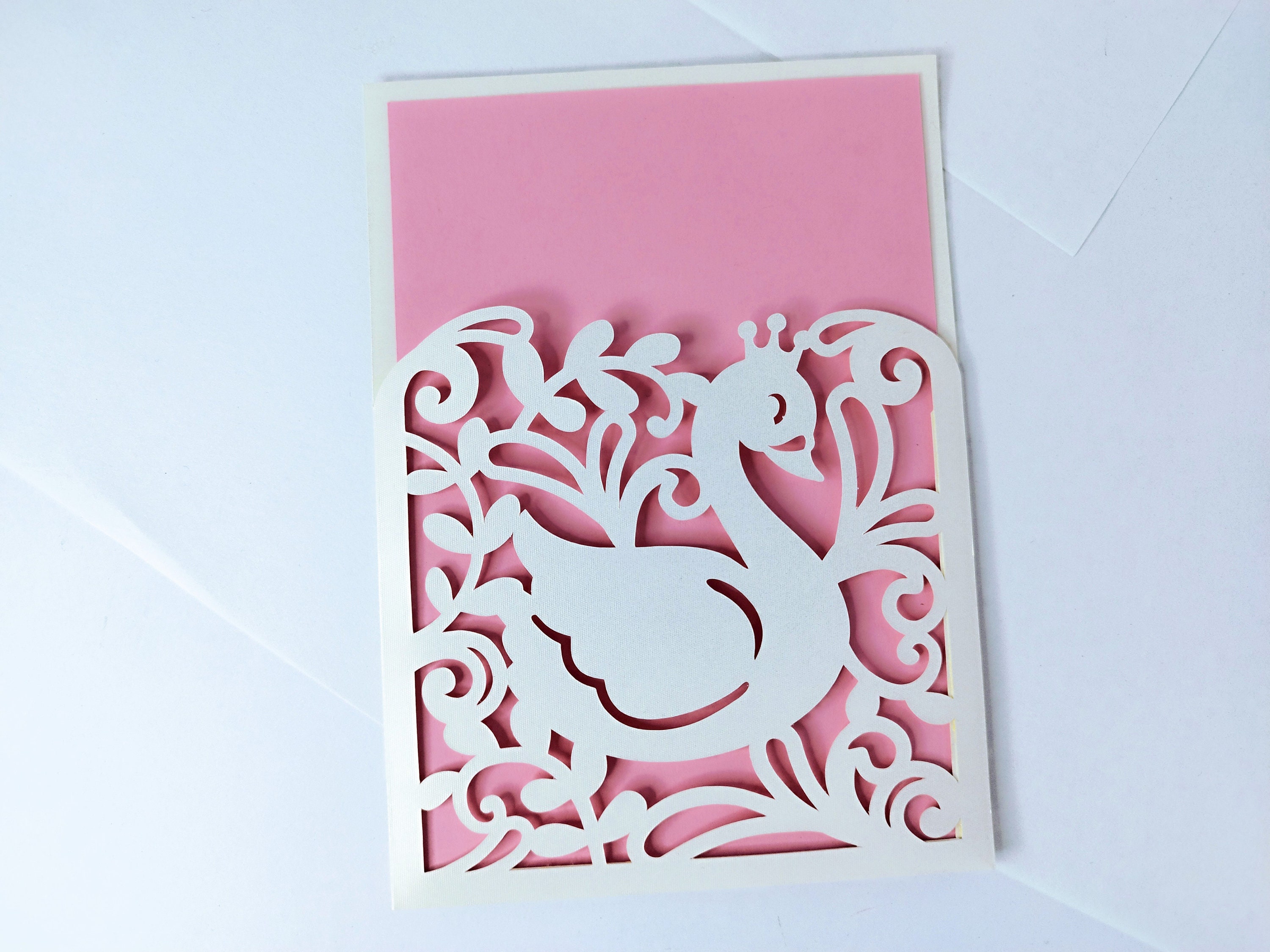 Swan Card SVG Invitation Baby Shower Baby Swan Baptism Card Template ...