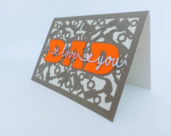 Tarjeta de cumpleaños para papá svg Te amo PAPÁ Tarjeta SVG Cricut Feliz día del padre Plantillas de corte láser Silhouette Cameo svg Archivo svg para Cricut del día del padre