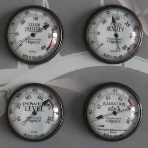 4x Mini Gauge, 3 sizes, Miniature Steampunk Gauge, Imitation Gauge Accessory (For Steampunk, Cosplay & Modelling projects), Retro Style