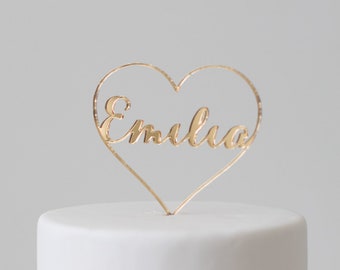 Heart with "Name" : Cake Topper