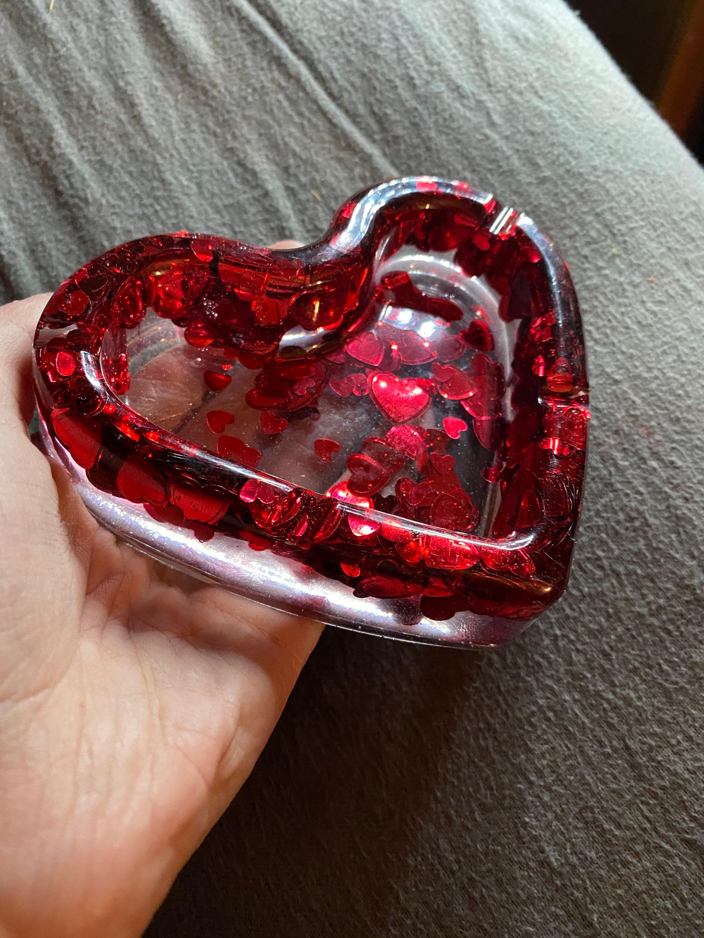 Resin Ashtray // Glitter Ashtray // Resin Art // Heart Ashtray | Etsy