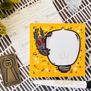 Mothman Sticky Notes: Cryptid Art Notepad - 3x3", Original Artwork by Lydia Jean Art
