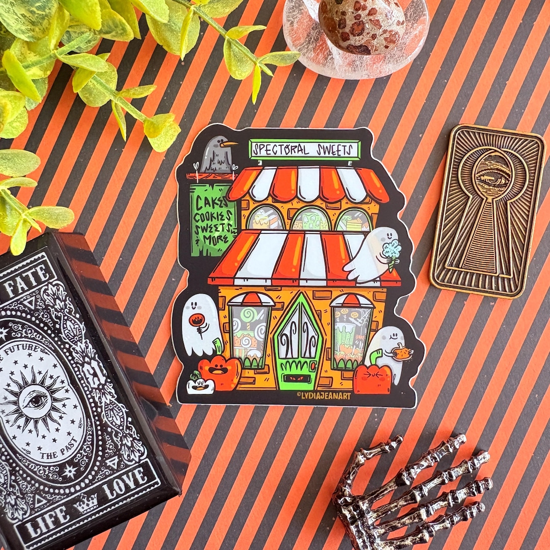 Sweet Shop Sticker: Haunted Bakery Halloween Vinyl Sticker - Original ...
