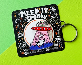 UFO LOVE Acrylic Double Sided Keychain