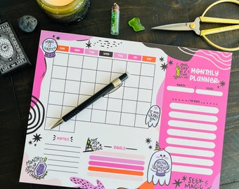 Ghostly Positivity Planner | Task List | Halloween Notepad | Spooky Calendar