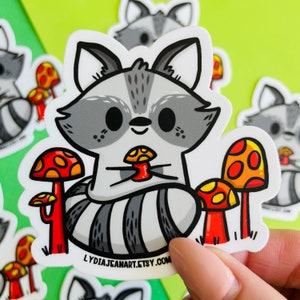 Raccoon vinyl sticker - Raccoon Sticker - Raccoon decal -  Raccoon - Raccoon Art