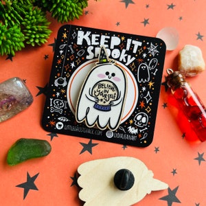 Pin de fantasma / Pin de solapa Cree en ti mismo / Botón de amor propio / Broche para amantes de Halloween / Pines de Halloween / Regalo para Halloween / Positividad