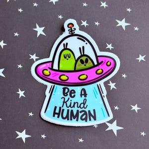 Entführung durch Außerirdische | Motivations-Aufkleber | Paranormales Alien | Süßes UFO | Süßer Alien Vinyl Aufkleber | Original Kunst von - Lydia Jean Art Bild 6