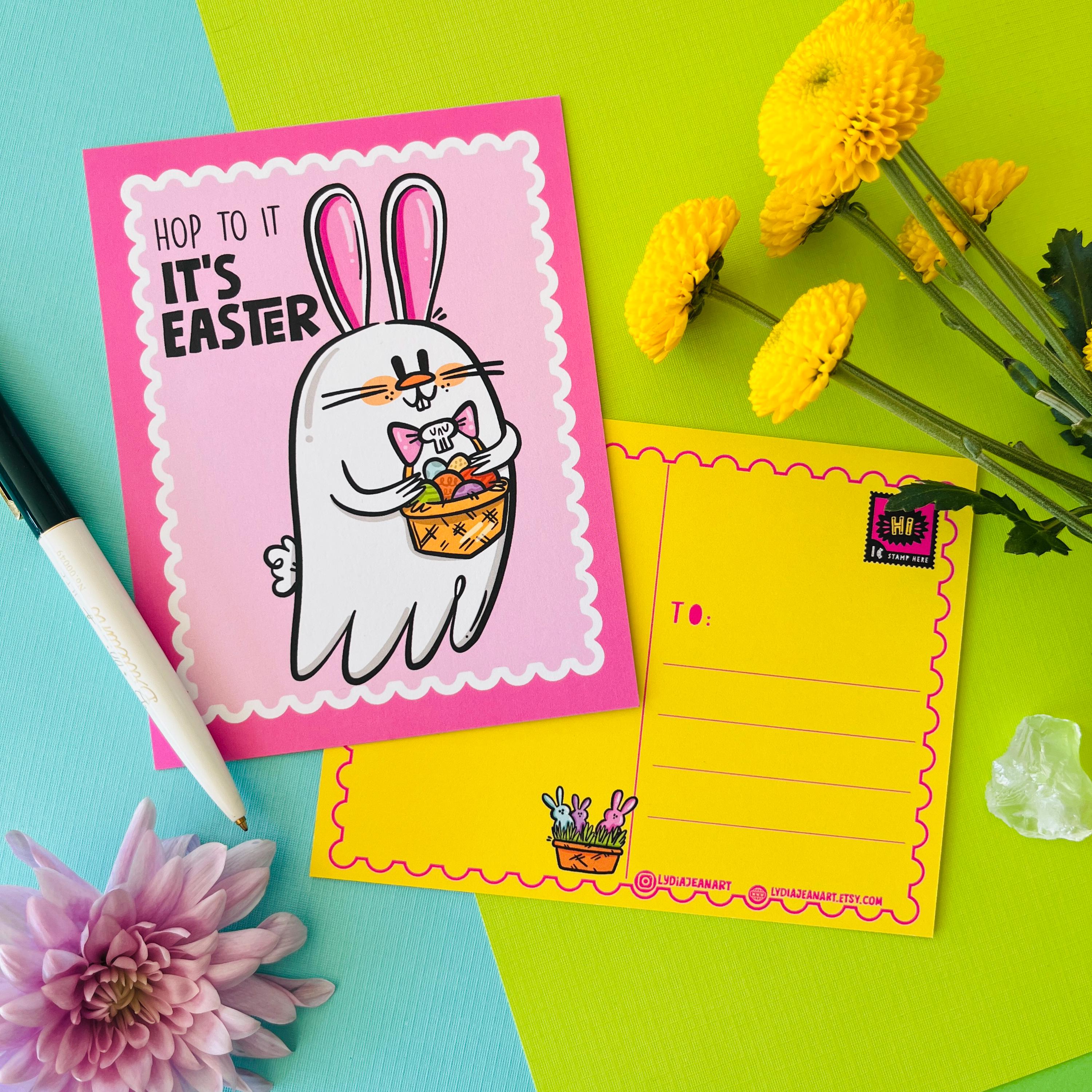 Springoween Postcard Set | Cute Easter Halloween Stationery - Etsy
