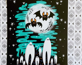 Fresno Nightcrawler Art Print for Halloween Lovers | Halloween Art | Halloween Illustration