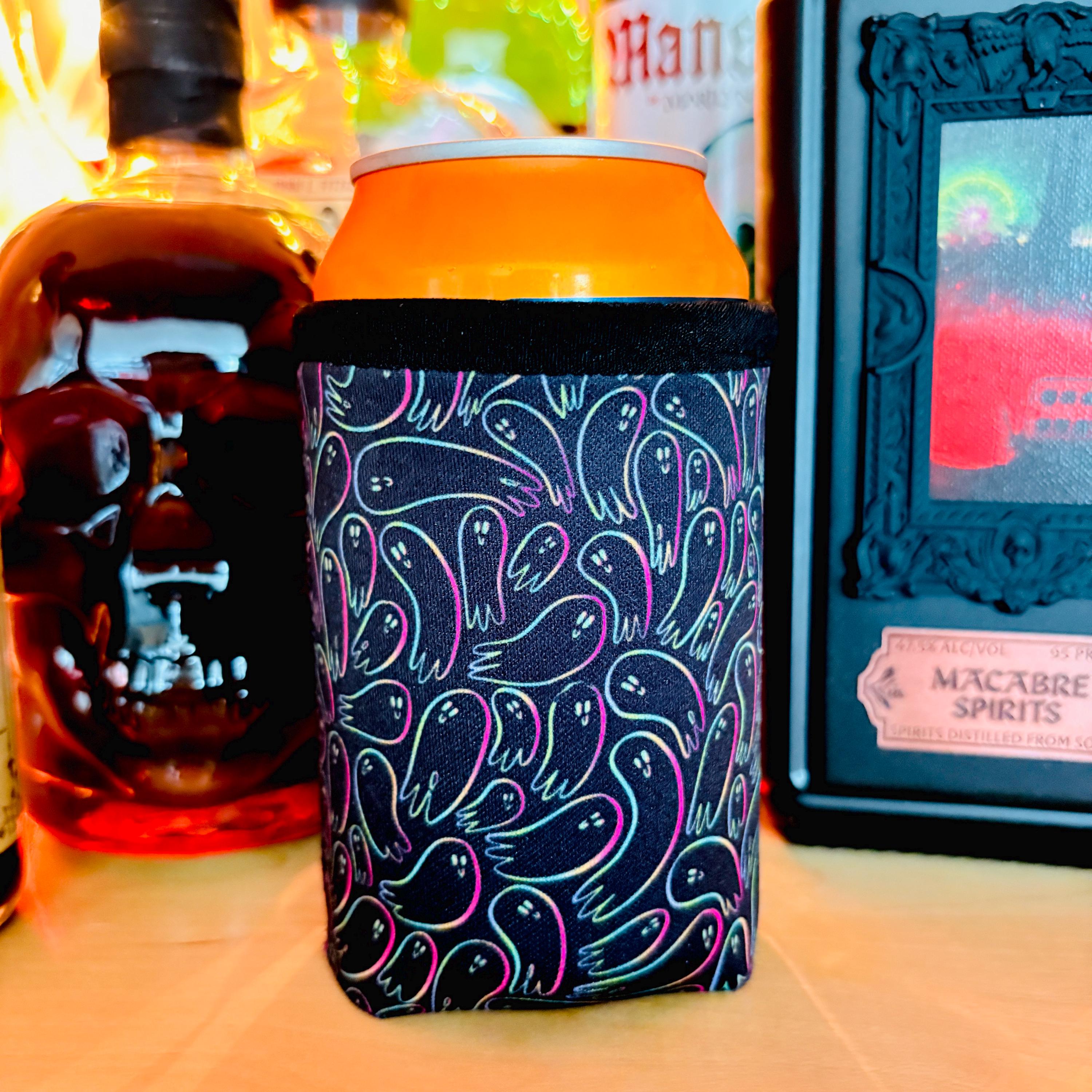 Rainbow Ghost Can Cooler: Spooky Summerween Drink Holder - Etsy