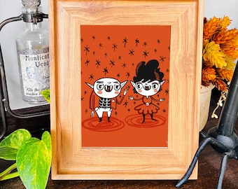 Cute Vampire Art Print | Spooky Halloween Illustration