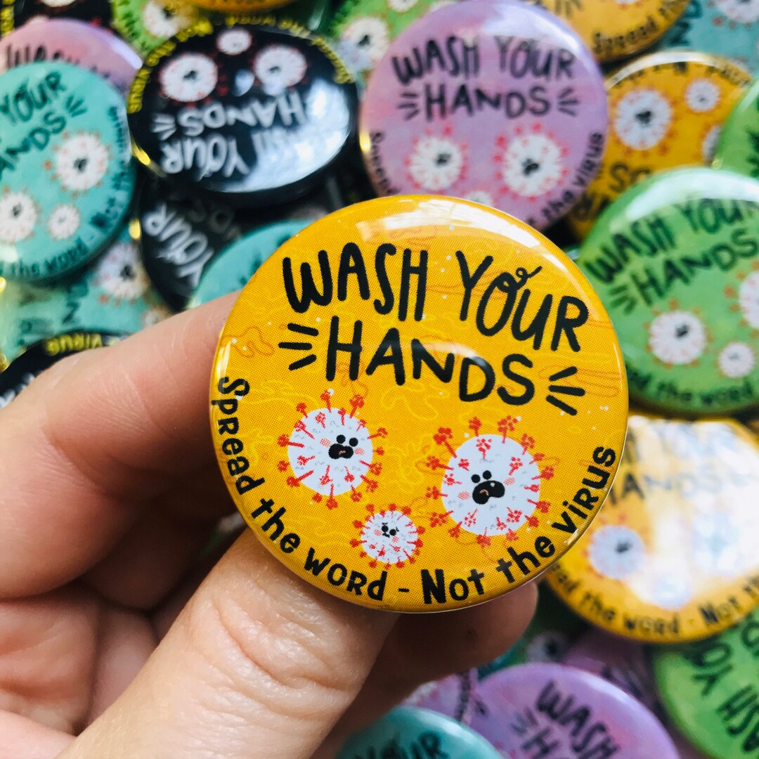 Wash Your Hands Wash Your Hands Pin Wash Your Hands PSA Etsy
