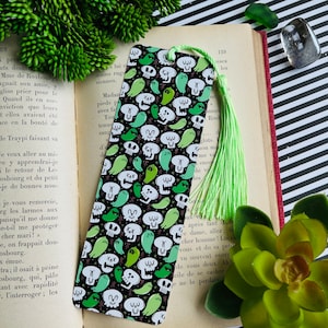 Skulls & Ghosts Bookmark: Spooky Halloween Page Marker with Tassel