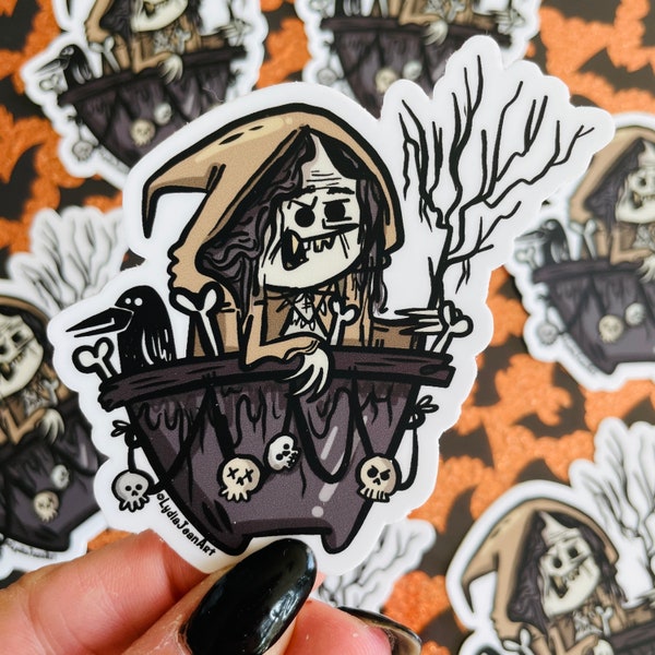 Baba Yaga vinyl sticker | Baba Yaga Sticker | Witch Sticker Decal | witch Art | Spooky Sticker