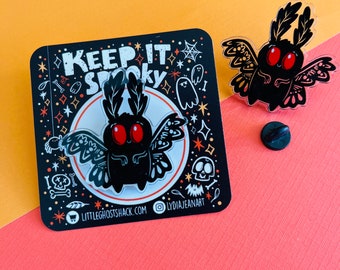 Mothman Friend Acrylic Plastic Lapel Pin/ Broach