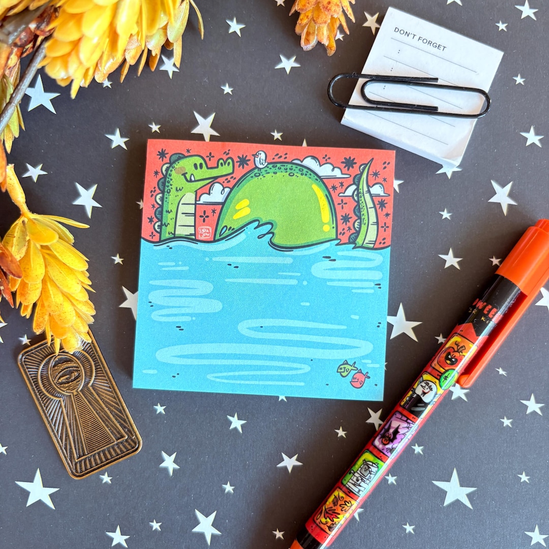 Cryptid Sticky Notes: Lochness Monster Notepad, to Boo List - Original ...