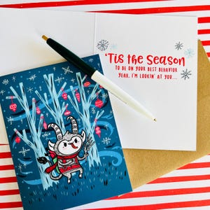 Niedliche Krampus Karte | Weihnachtskarte | Lustiger Krampus | Grußkarte | Süße Weihnachtskarte | Krampusnacht Karte | Klappkarte | Leere Karte