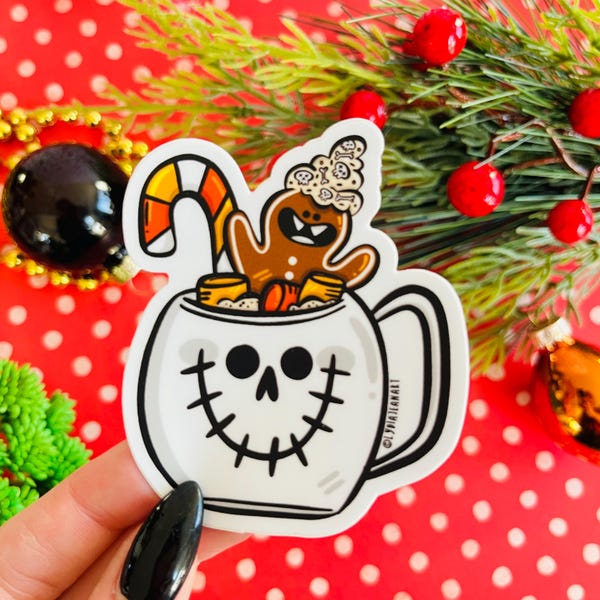Creepmas Holiday Nog vinyl sticker | Hexmas Gift | Creepmas Sticker | Spookmas | Spooky Christmas | Hexmas Sticker | Naughty List