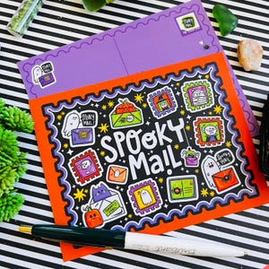 Gruselige Post Postkarten (4 Stück) | Halloween Postkarten | Pen Pal Postkarten Set für die gruselige Jahreszeit