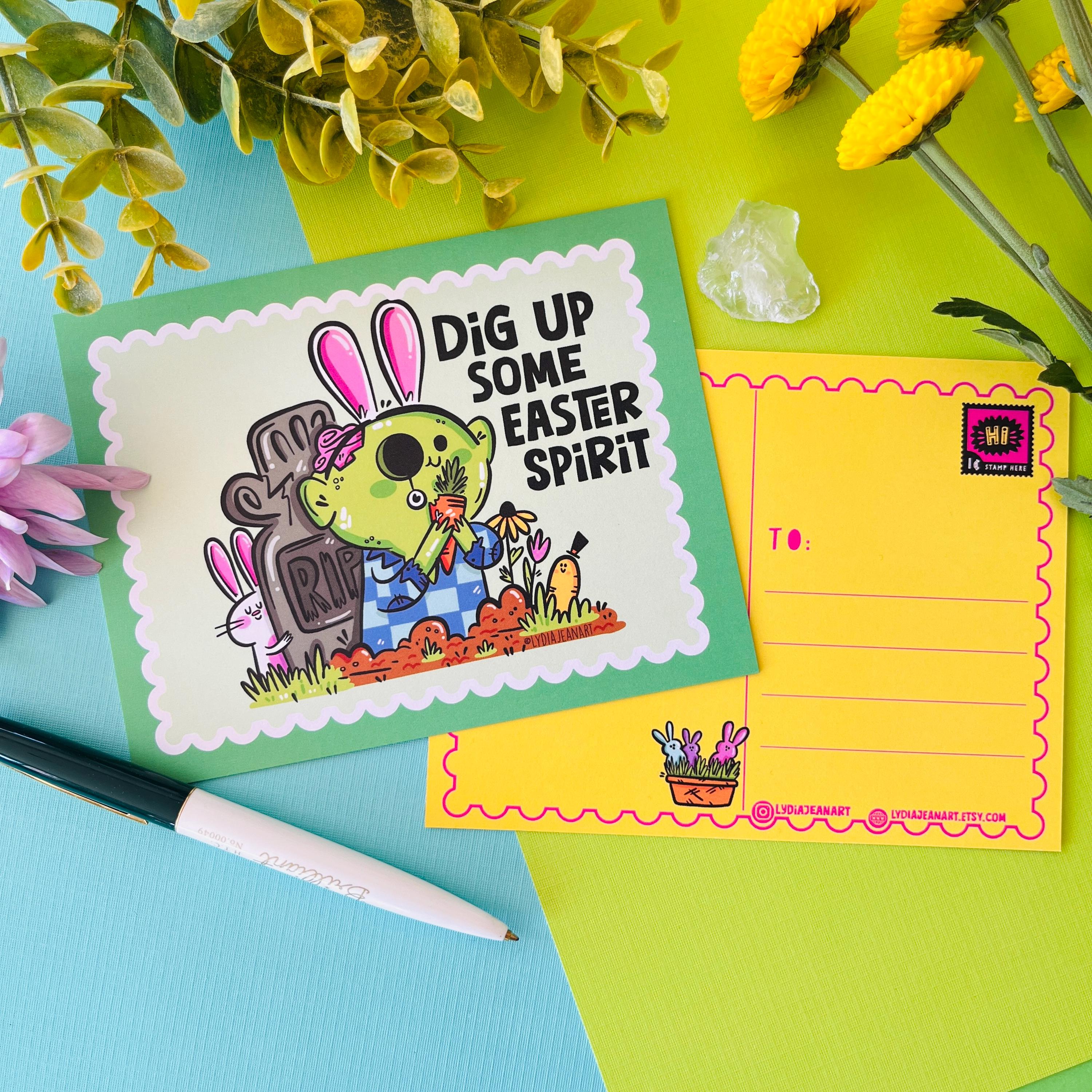 Springoween Postcard Set | Cute Easter Halloween Stationery - Etsy