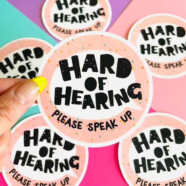 Hard of Hearing Sticker - Hard of Hearing Decal - Hearing impaired alert - hearing alert ID tag - hearing Aid Sticker