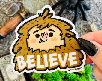 Pegatina de Bigfoot Believer / / Críptidos / Críptidos lindos / Criptozoología / Bigfoot lindo / Pegatina de Sasquatch / Pegatina de Bigfoot / Pegatina de vinilo