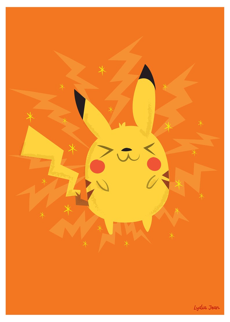 Pikachu Art Postcard Print Pokemon Art Pokemon Go Etsy