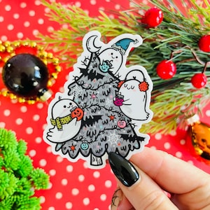 Gruseliger Weihnachtsbaum Aufkleber | | Hexmas Geschenk | Creepmas Aufkleber | SpukMas | Gruselige Weihnachten | Hexmas Aufkleber | Schwarzer Weihnachtsbaum