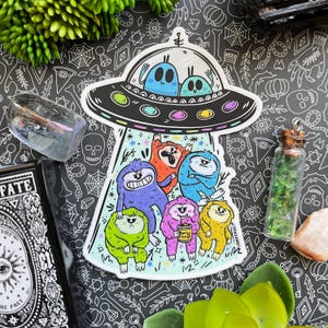 UFOs &lt;3 Bigfoot vinyl sticker | UFO Sticker | Alien Sticker | ufo Sticker