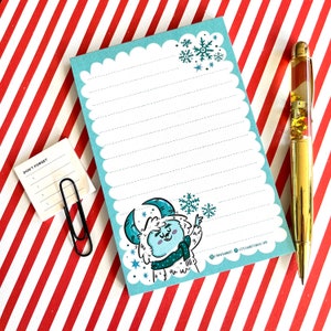 Snow Yeti Notepad | Task List | Holiday Stationery