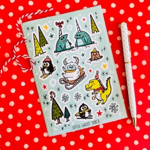 Holiday Friends Sticker Sheet for Planners or Mailing Letters