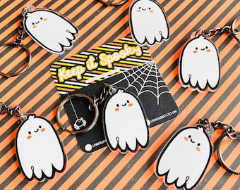 The Cutest Ghost Bag Charm | Halloween keychain | Ghost charm | Ghost keyring | Ghost Phone Charm | Halloween Gift | Lydia Jean Art