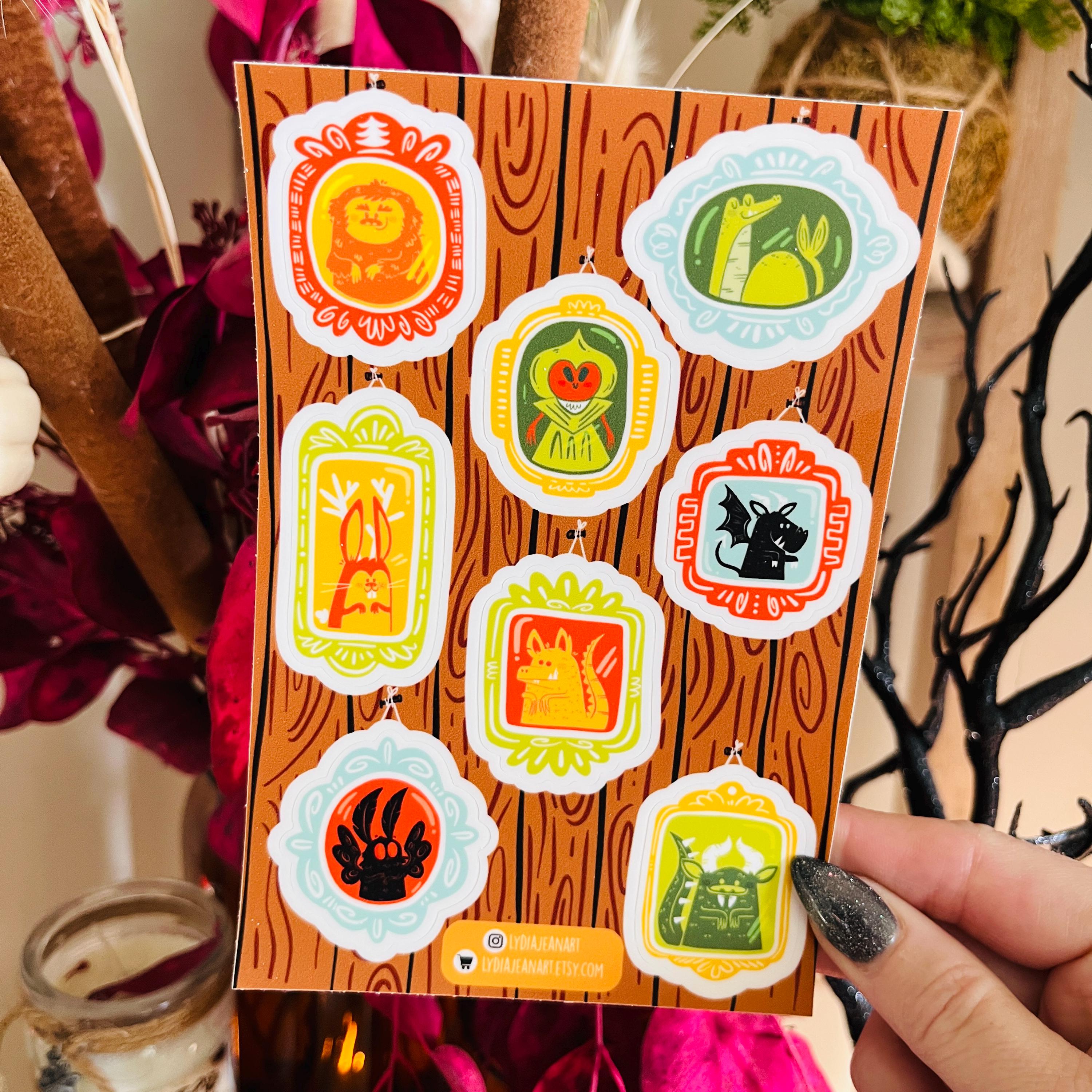 Cryptid Portraits - Picture Frame Sticker Sheet - Etsy