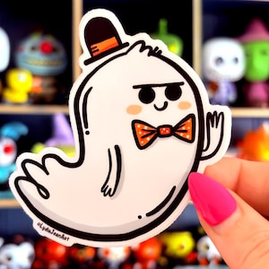 Dapper Ghost Sticker | Halloween Ghost Sticker | Halloween Sticker | Fancy Ghost | Cute Ghost Sticker | Original Art By - Lydia Jean Art