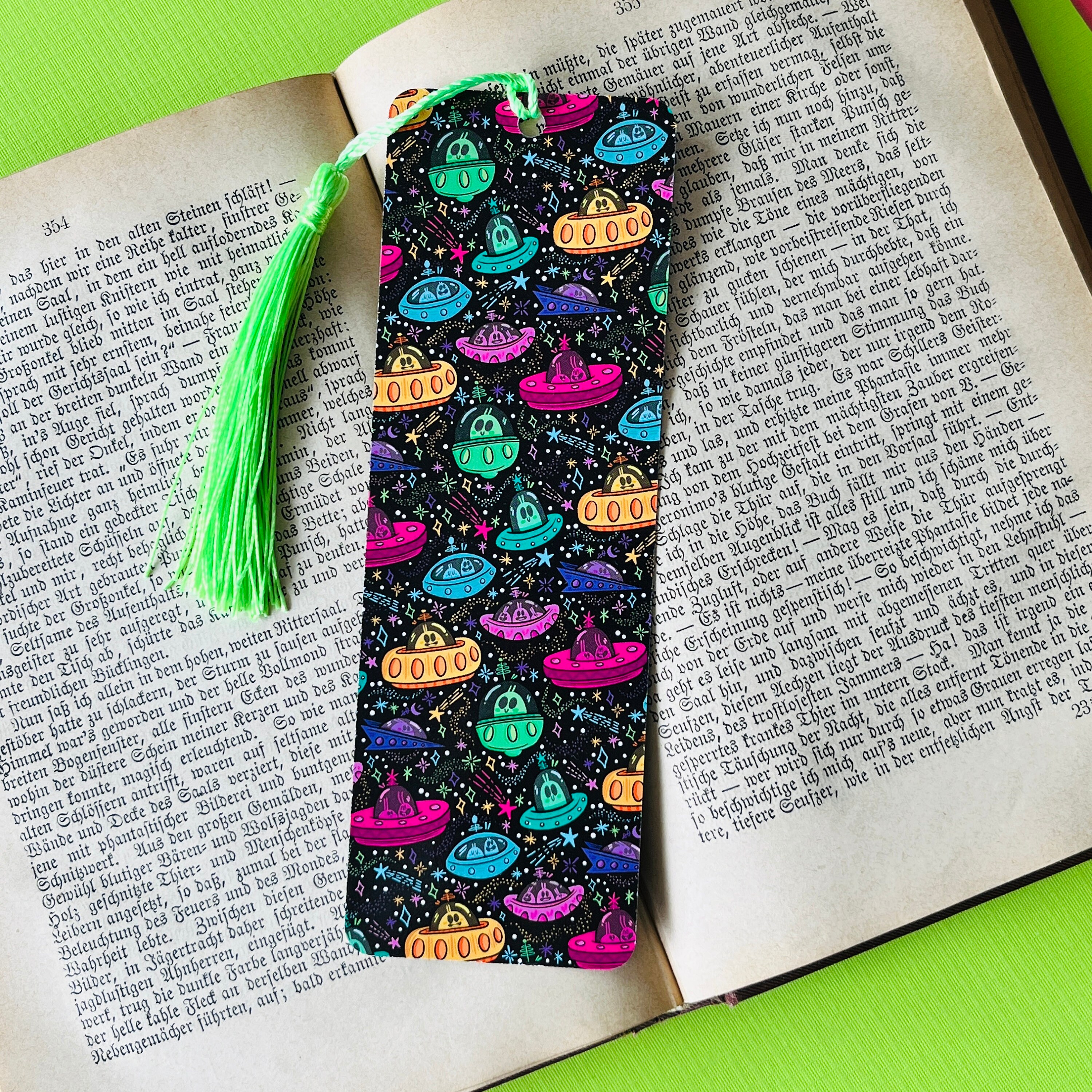 UFO Bookmark | Alien Page Marker With Tassel - Etsy