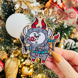 Merry Krampus Ornament | Krampusnacht Tree Bauble | Krampus Ornament | Creepmas Gift | Wooden Ornament | Creepmas