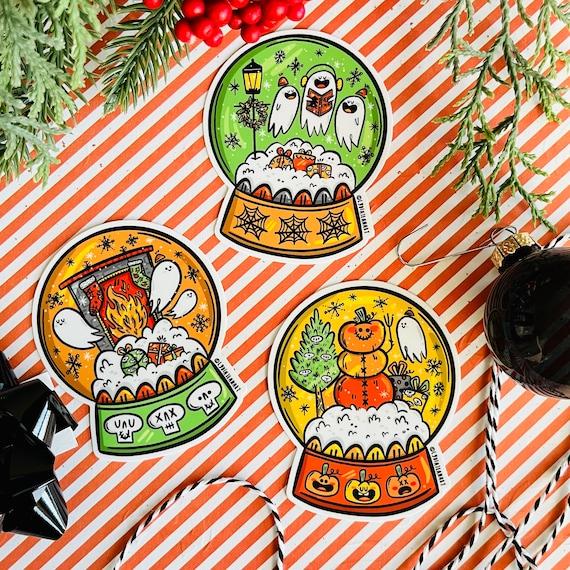 Christmas  Creepmas Snow Globe vinyl stickers