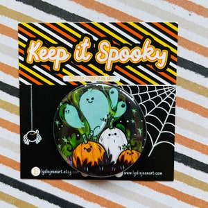 Haunted Pumpkin Patch Pin or Magnet for Halloween Lovers | Halloween Button | Halloween Magnet | Button Pack