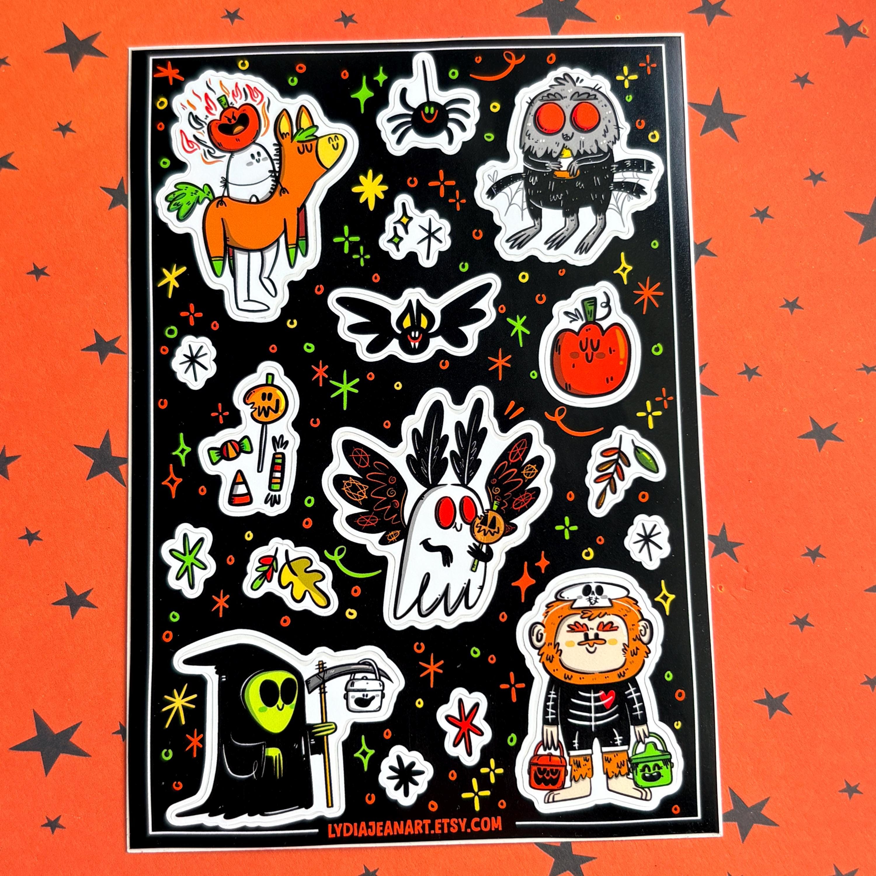 Cryptids Celebrate Halloween Sticker Sheet : Paranormal Vinyl Sticker ...