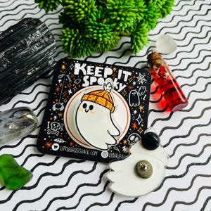 Fall Ghostie Acrylic Plastic Lapel Pin/ Broach