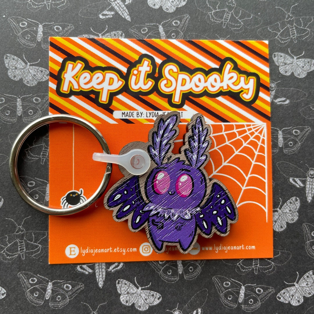 Mothman Key Chain Mothman Bag Charm, Mothman Charm, Mothman Keyring, Mothman | Wooden ...