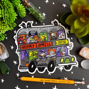 Pegatina de vinilo Jumbo Spooky Express