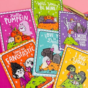 Spooky Valentine’s Postcard Set | Postcard set for kids | Cute Stationery | Valloween Card set