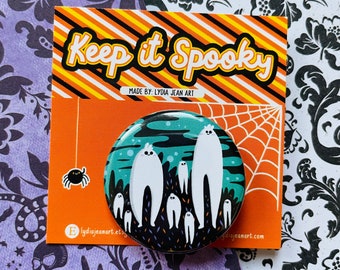 Fresno Nightwalker Pin or Magnet | Fresno Nightwalker Button | Cryptid Magnet | Cryptid Pin Back Button | Original Art by Lydia Jean Art