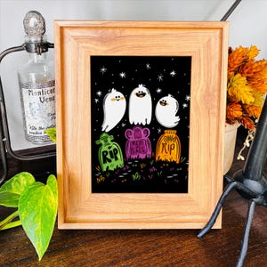 Ghost  Graveyard Illustration for Halloween Lovers | Halloween Art | Halloween Illustration