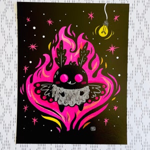 Lil Mothman Art Print for Halloween Lovers | Halloween Art | Halloween Illustration
