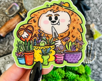 Pegatina de vinilo de Pie Grande de jardinería/ Críptidos/ Críptidos lindos/ Criptozoología/ Pie Grande lindo/ Pegatina de Pie Grande/ Pegatina de Pie Grande